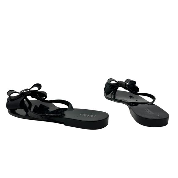Melissa Harmonic Bow Flip Flop Thong Sandals Black Size US 9 - Picture 11 of 14